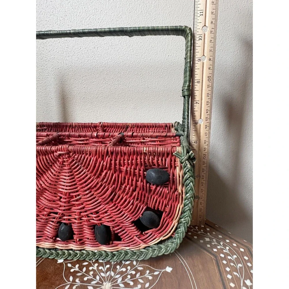 Vintage Wicker Watermelon Utensil Basket